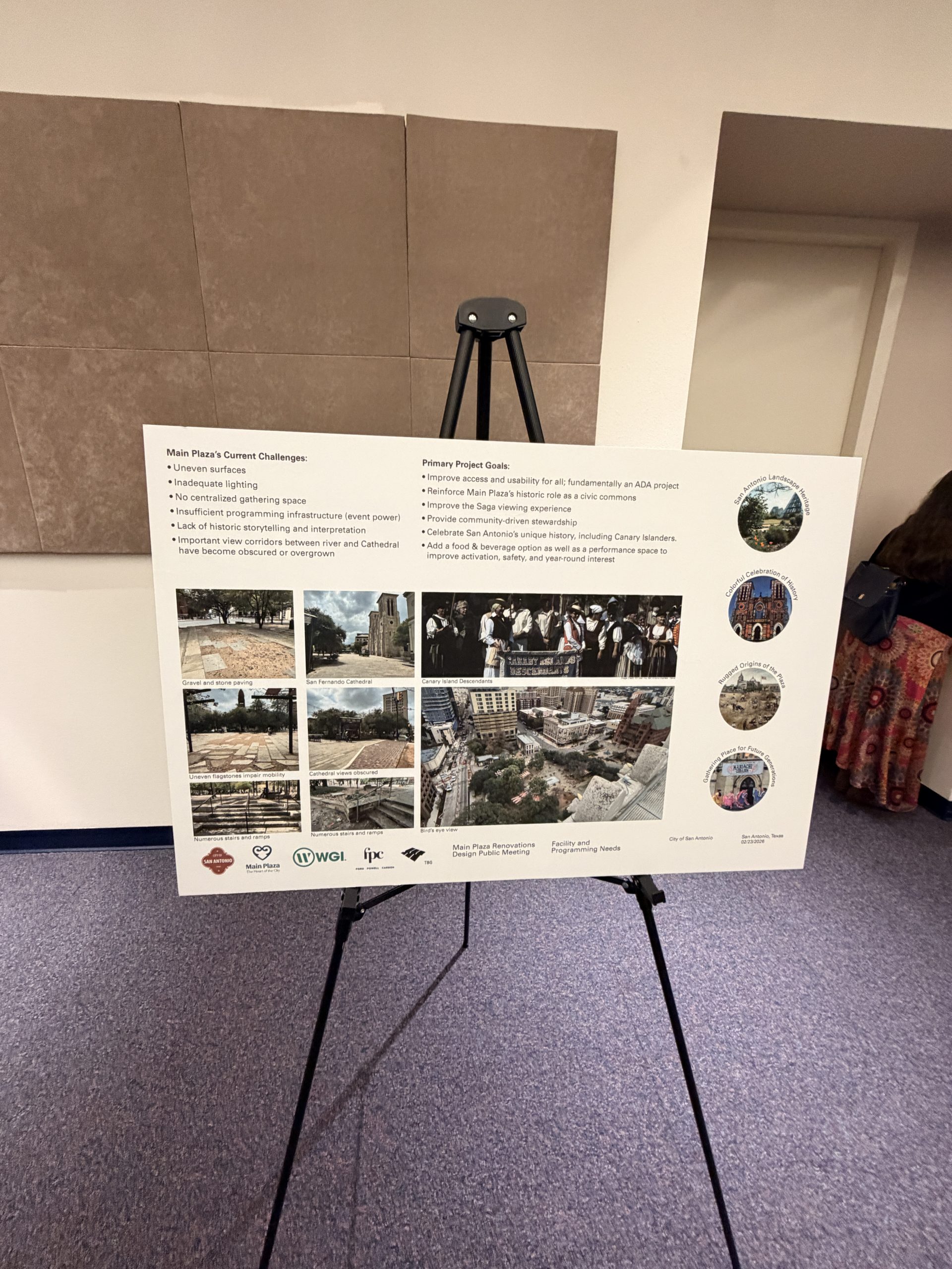 Updates coming to Main Plaza to improve ADA accessibility, increase permanent shade options, revitalize landscaping and greenspace, and improve dining and recreation options on the Plaza.